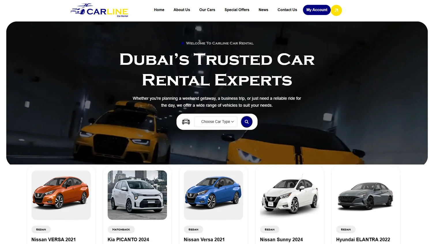 Carline Car Rental website project
