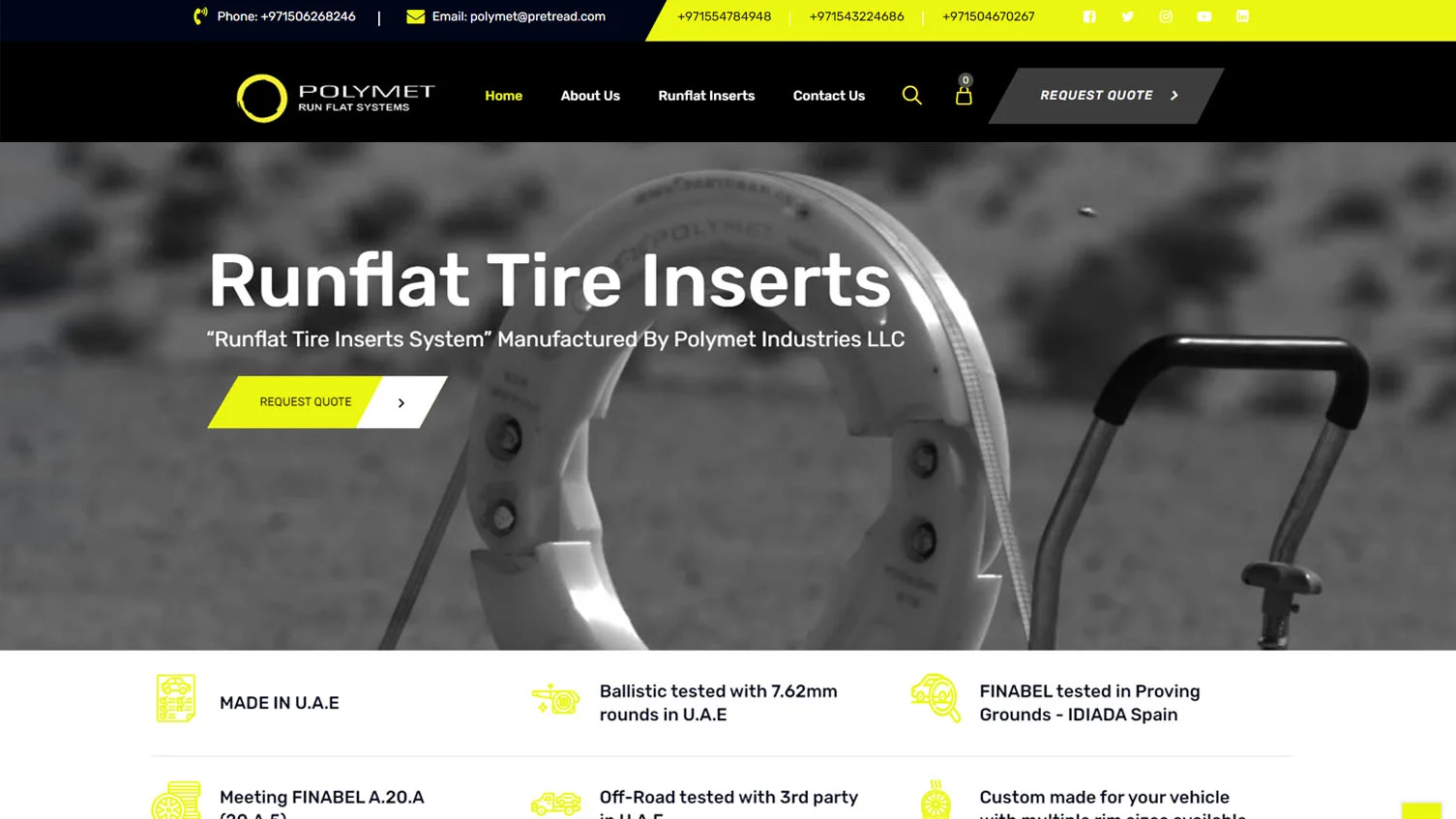 Polymet Runflat website project