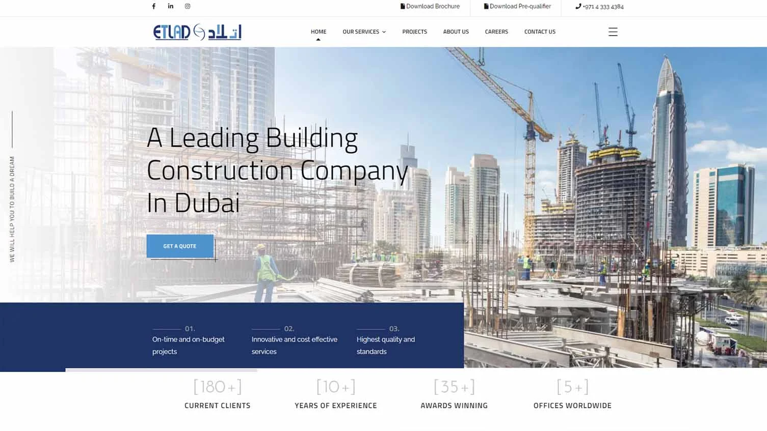 Etlad Construction website project