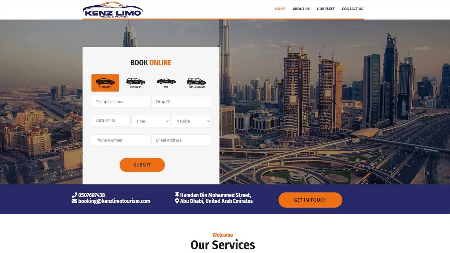 Kenz Limo Tourism website project