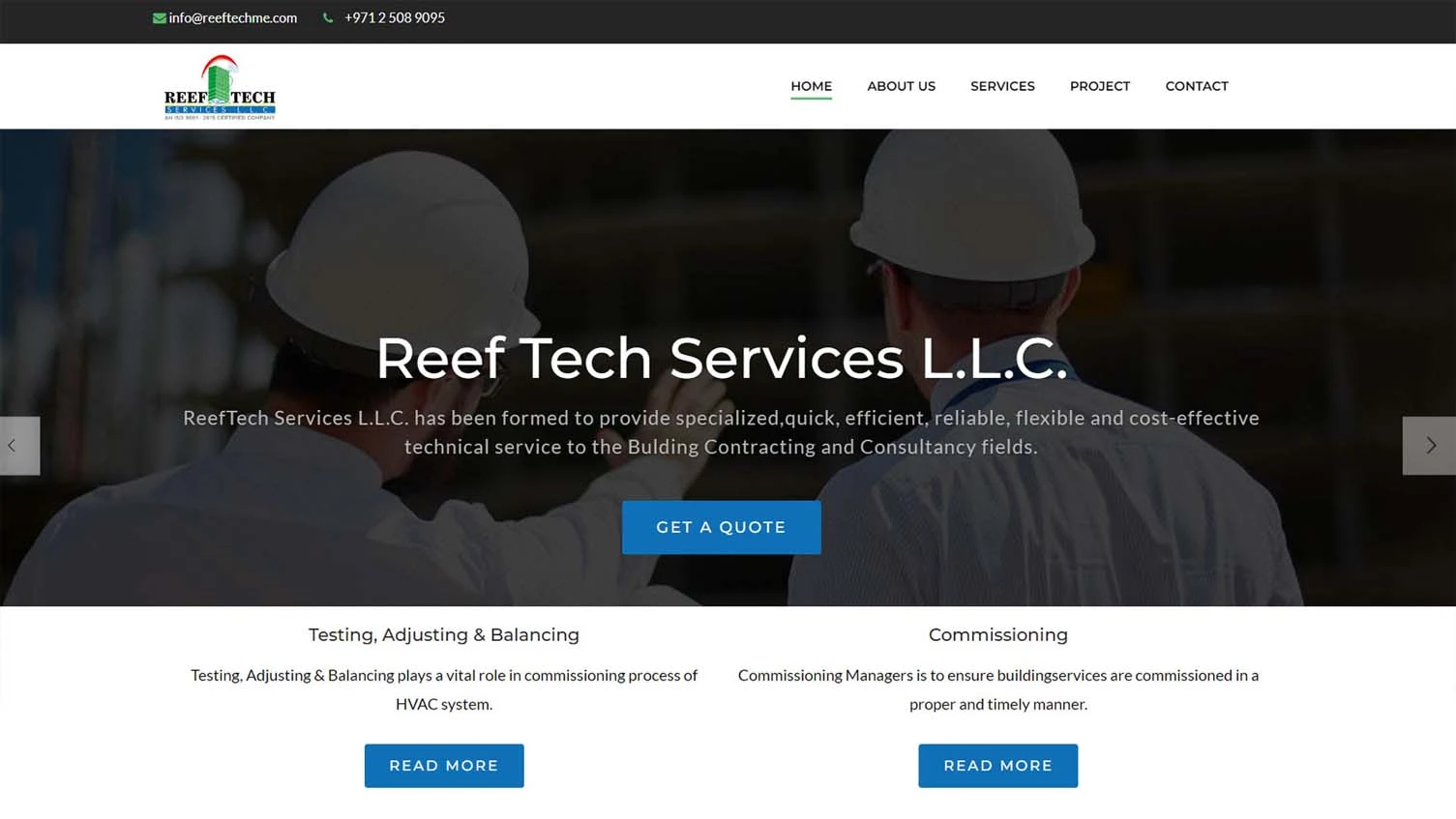 Reef Tech Services website project